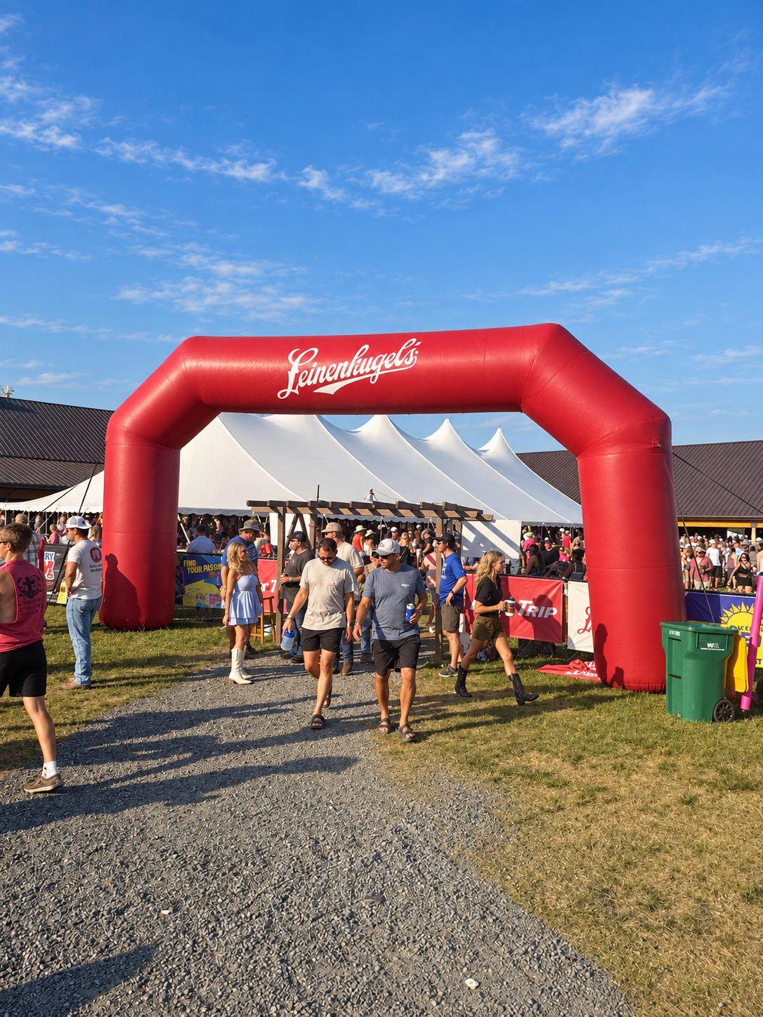 Leinenkugel's inflatable entry arch at festival gates